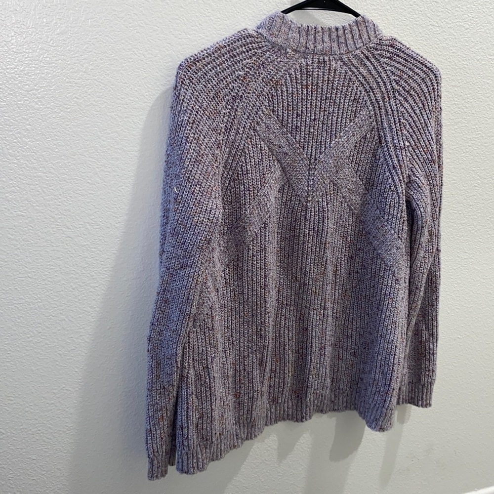 Peyton Primrose Lilac Speckled Knit Open Front Cardigan - Picture 4 of 4